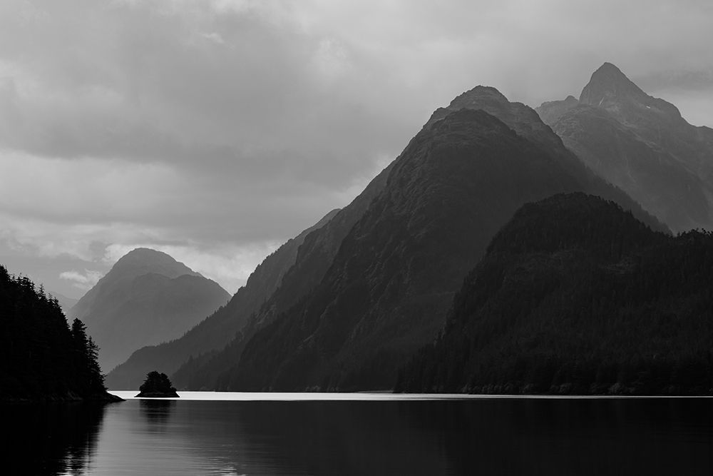 Alaska-Tongass National Forest BandW of stormy landscape on Lisianski Inlet art print by Jaynes Gallery for $57.95 CAD