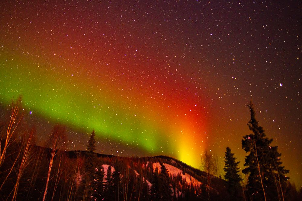 USA-Alaska-Chena Hot Springs Resort Aurora borealis and mountain art print by Jaynes Gallery for $57.95 CAD
