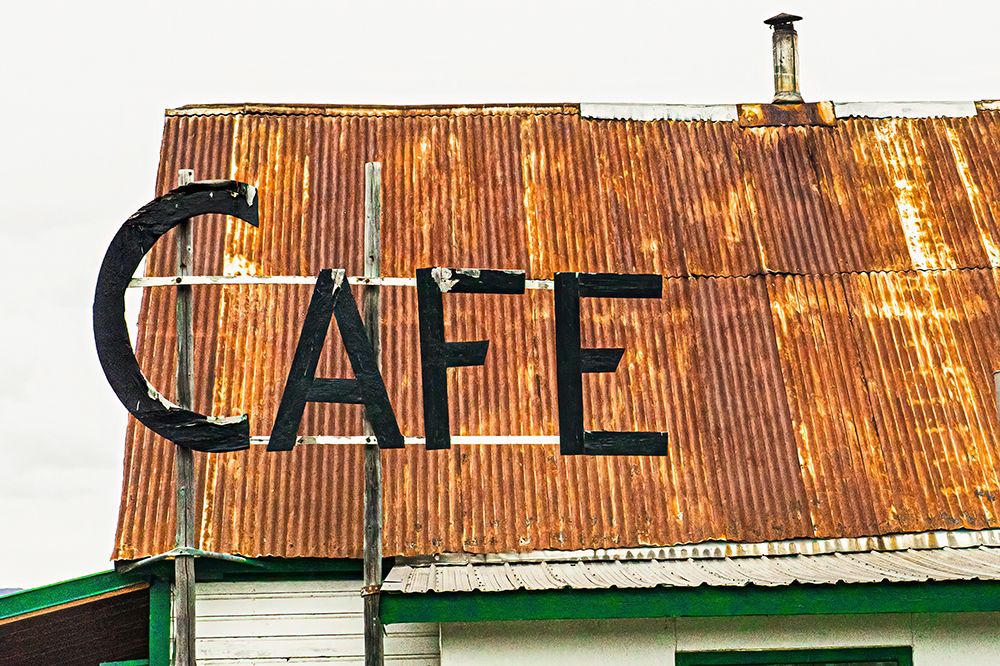 Hope- Alaska- Rustic roof and cafe sign art print by Janet Muir for $57.95 CAD