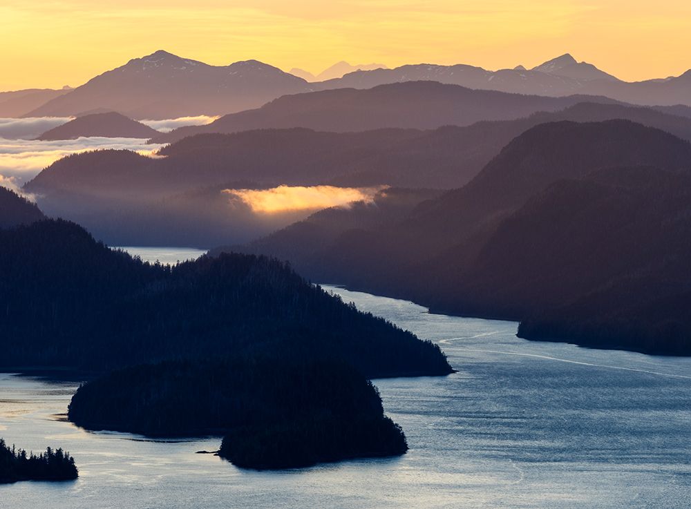 Overview of mountains and water near Sitka, Alaska. art print by Merrill Images for $57.95 CAD