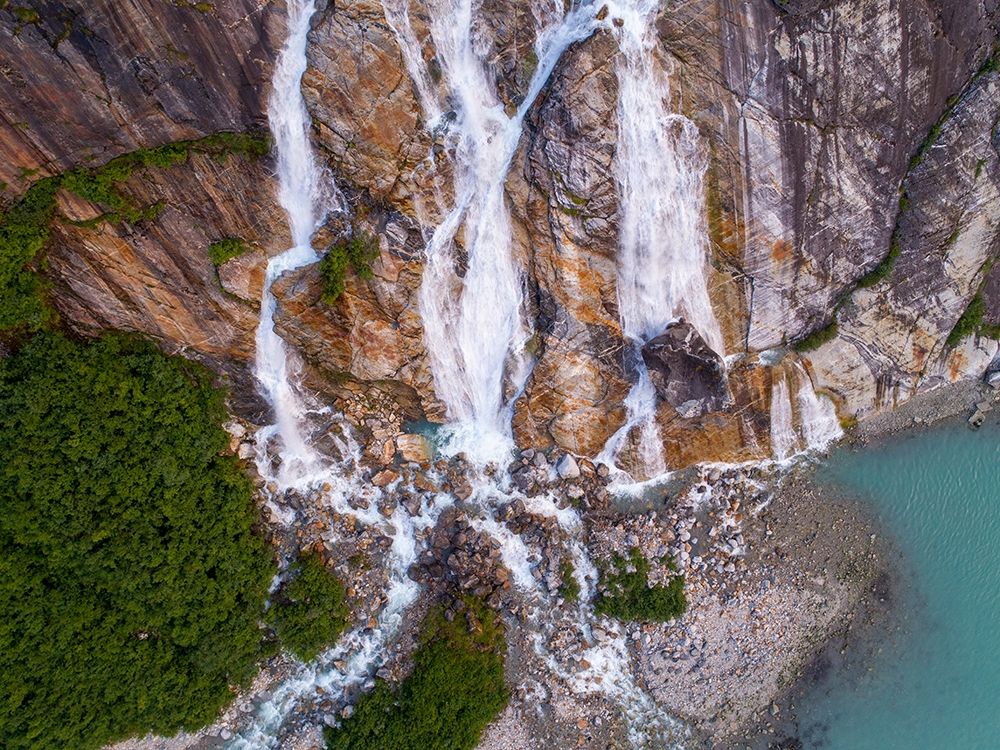 Alaska-Tracy Arm-Fords Terror Wilderness-Waterfall flowing down cliff side along Endicott Arm art print by Paul Souders for $57.95 CAD