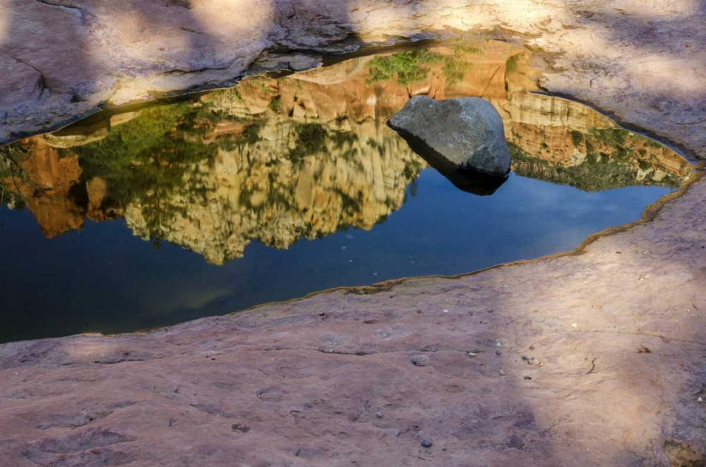 Arizona, Sedona Autumn reflection in water art print by Jay OBrien for $57.95 CAD