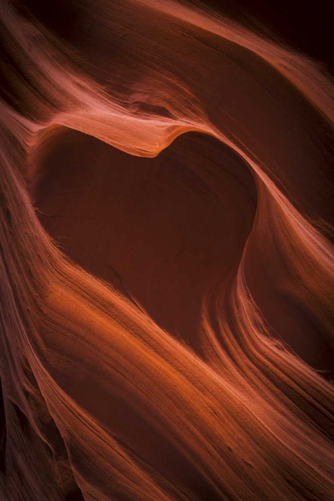 AZ, Canyon X Heart shape in sandstone rock art print by Don Paulson for $57.95 CAD