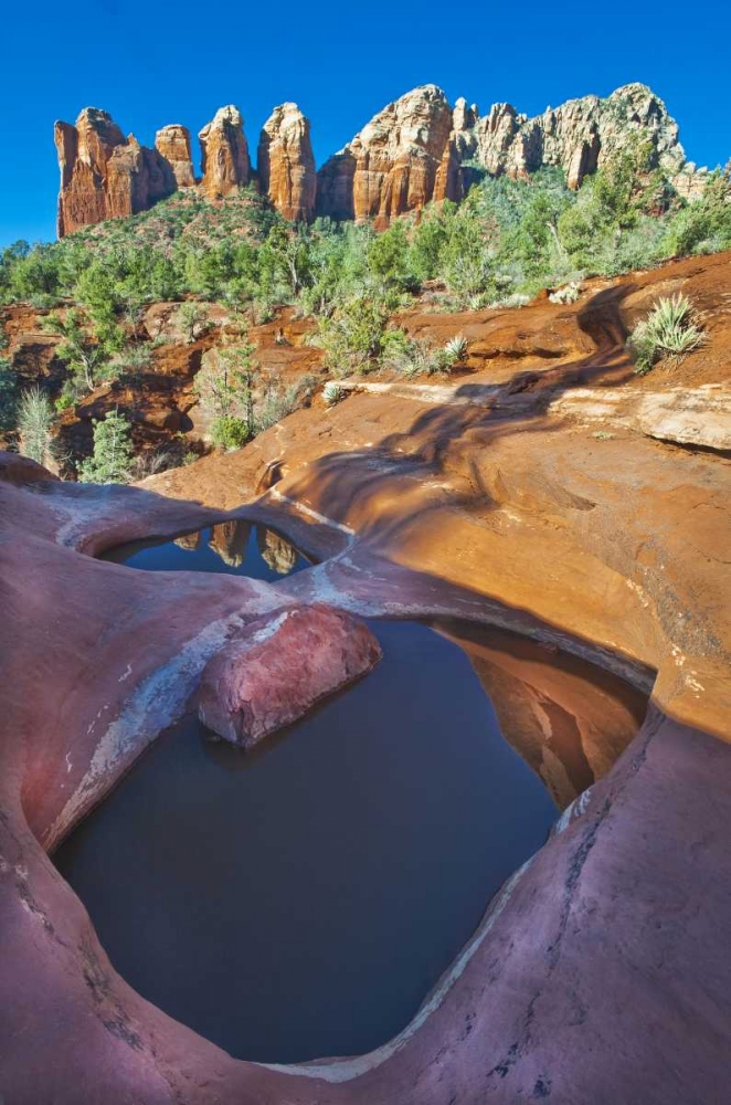 USA, Arizona, Sedona Water pools in rock art print by Nancy Rotenberg for $57.95 CAD