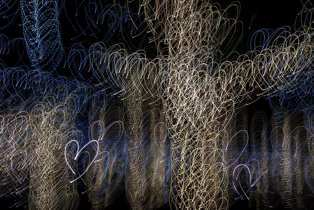 USA-Arizona-Buckeye-Abstract of decorated trees at night during Christmas art print by Jaynes Gallery for $57.95 CAD