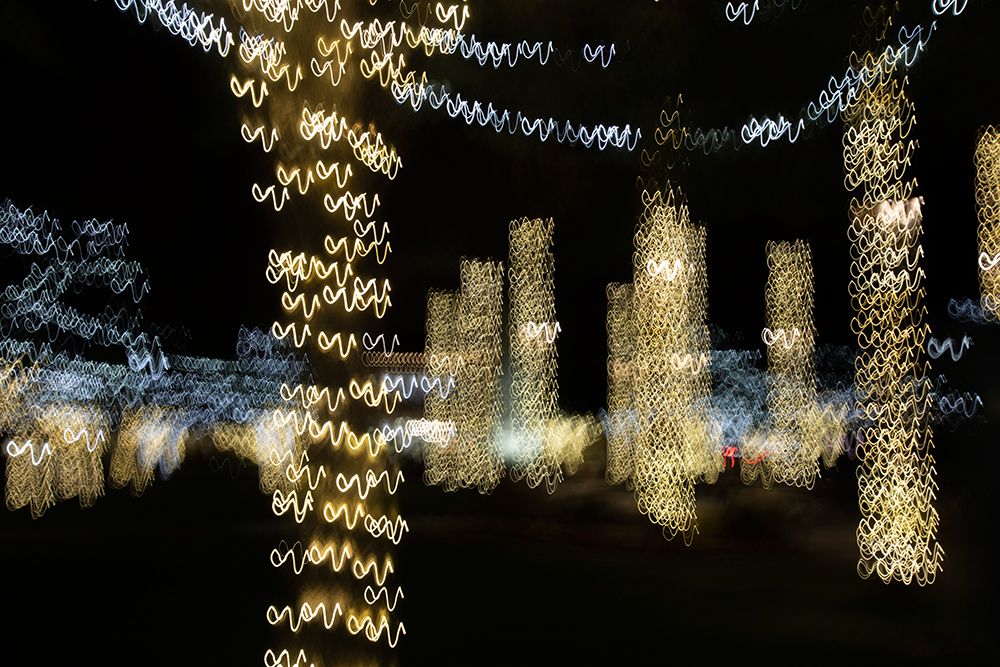USA-Arizona-Buckeye-Abstract of decorated trees at night during Christmas art print by Jaynes Gallery for $57.95 CAD
