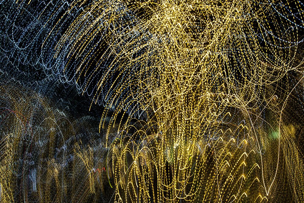 USA-Arizona-Buckeye-Abstract of decorated trees at night during Christmas art print by Jaynes Gallery for $57.95 CAD