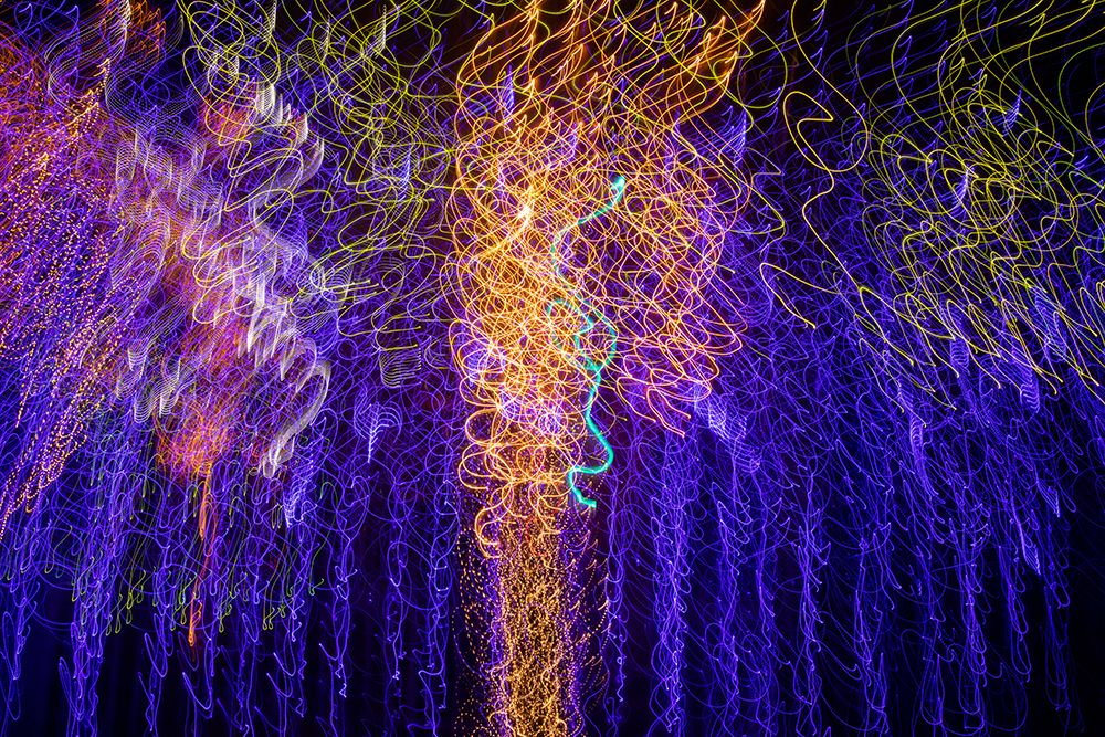 USA-Arizona-Buckeye-Abstract of multicolored Christmas lights art print by Jaynes Gallery for $57.95 CAD