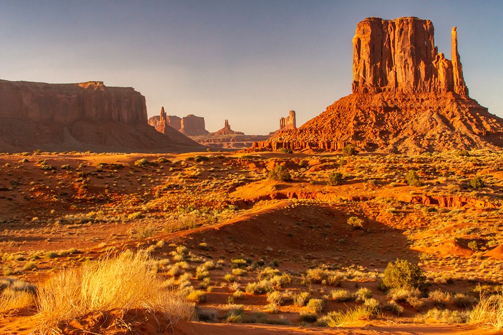 USA-Arizona-Monument Valley Navajo Tribal Park The Mittens rock formations art print by Jaynes Gallery for $57.95 CAD
