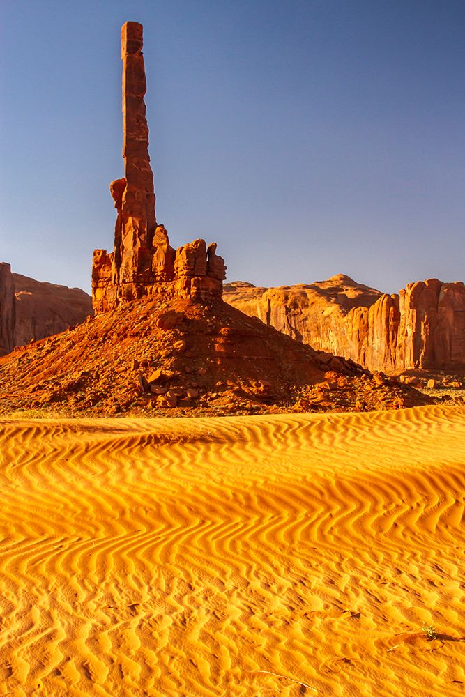 USA-Arizona-Monument Valley Navajo Tribal Park Eroded formations and sand dunes art print by Jaynes Gallery for $57.95 CAD