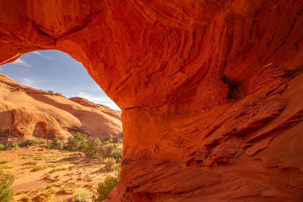 USA-Arizona-Monument Valley Navajo Tribal Park Honeymoon Arch shelter in rock overhang art print by Jaynes Gallery for $57.95 CAD