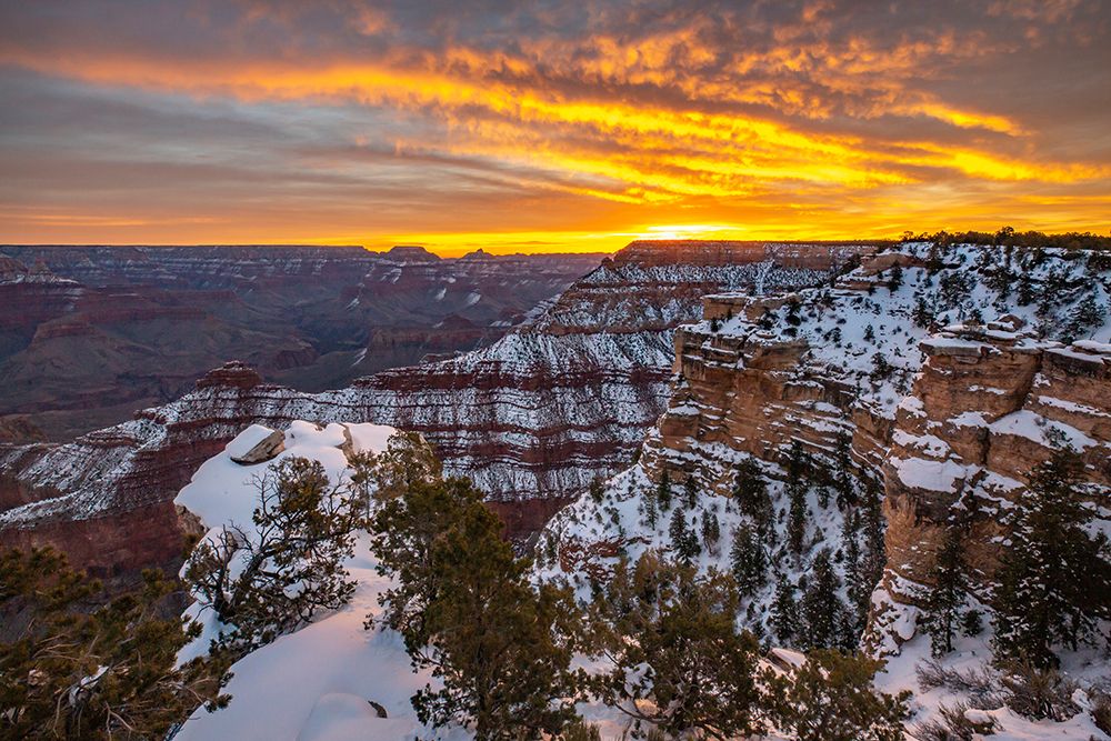 USA-Arizona-Grand Canyon National Park Winter overview from Mather Point at sunrise art print by Jaynes Gallery for $57.95 CAD