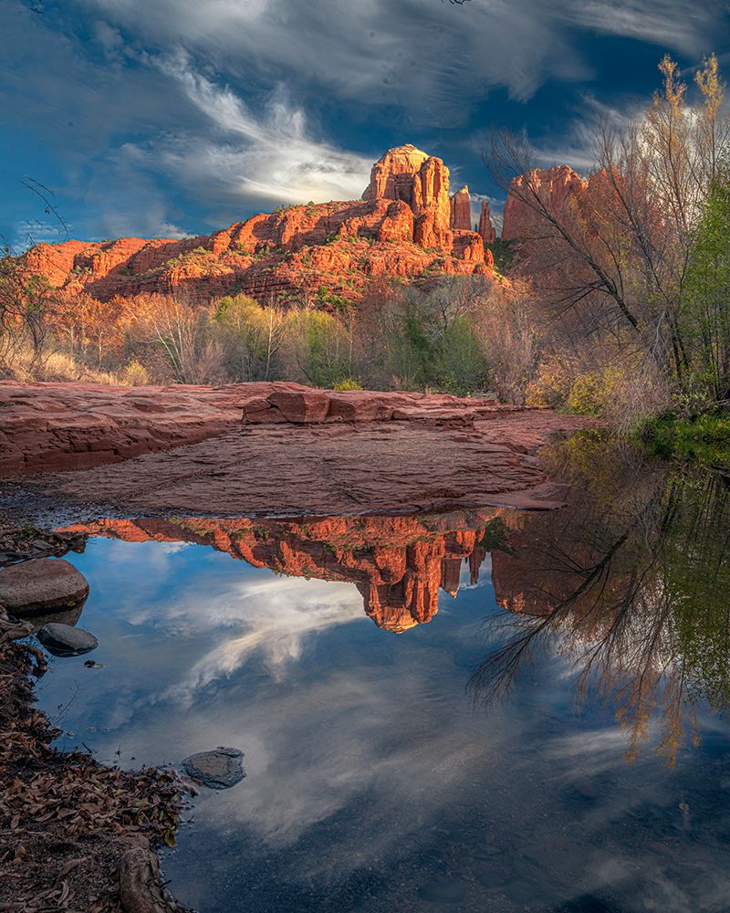 USA, Arizona. Mountain reflects in pond. art print by Jaynes Gallery for $57.95 CAD