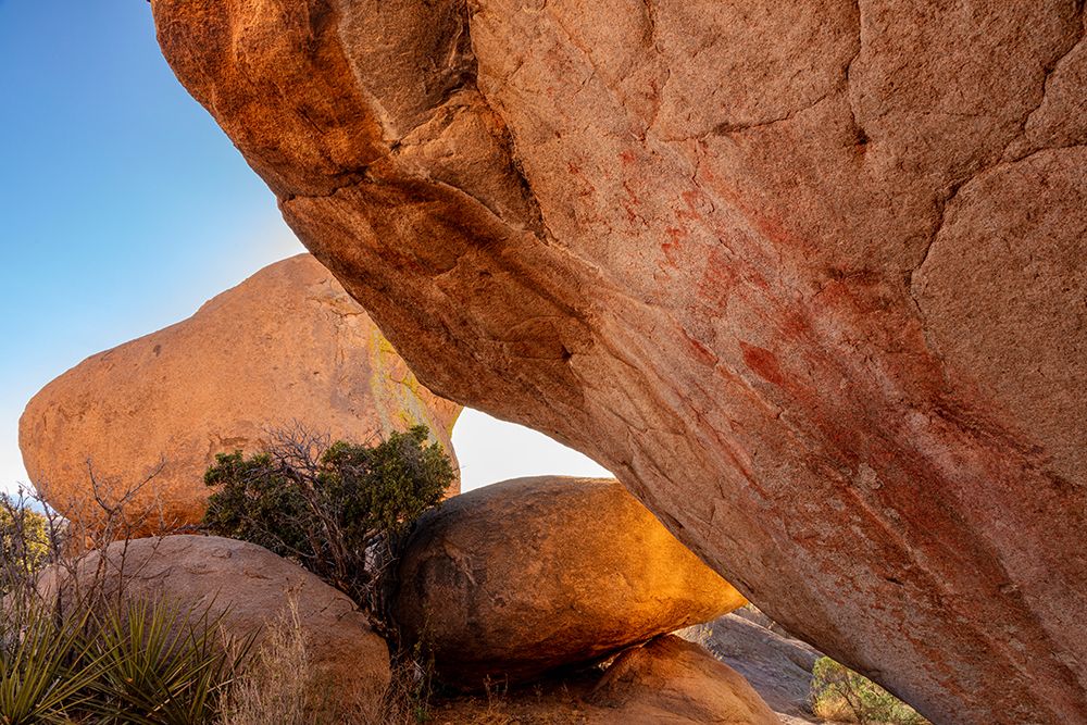 Native American pictographs at Council Rocks in the Dragoon Mountains in the Coronado National Fore art print by Chuck Haney for $57.95 CAD