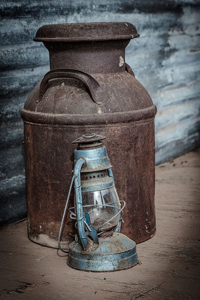 Still-life on a ranch. Milk can and lantern. art print by Emily M. Wilson for $57.95 CAD