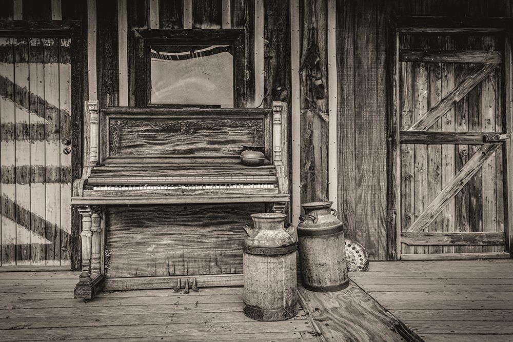 Still-life with decrepit piano in old town, Arizona, USA. art print by Emily M. Wilson for $57.95 CAD