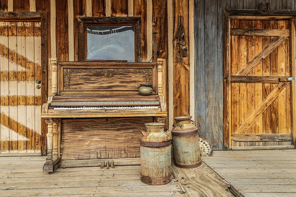 Still-life with decrepit piano in old town, Arizona, USA. art print by Emily M. Wilson for $57.95 CAD