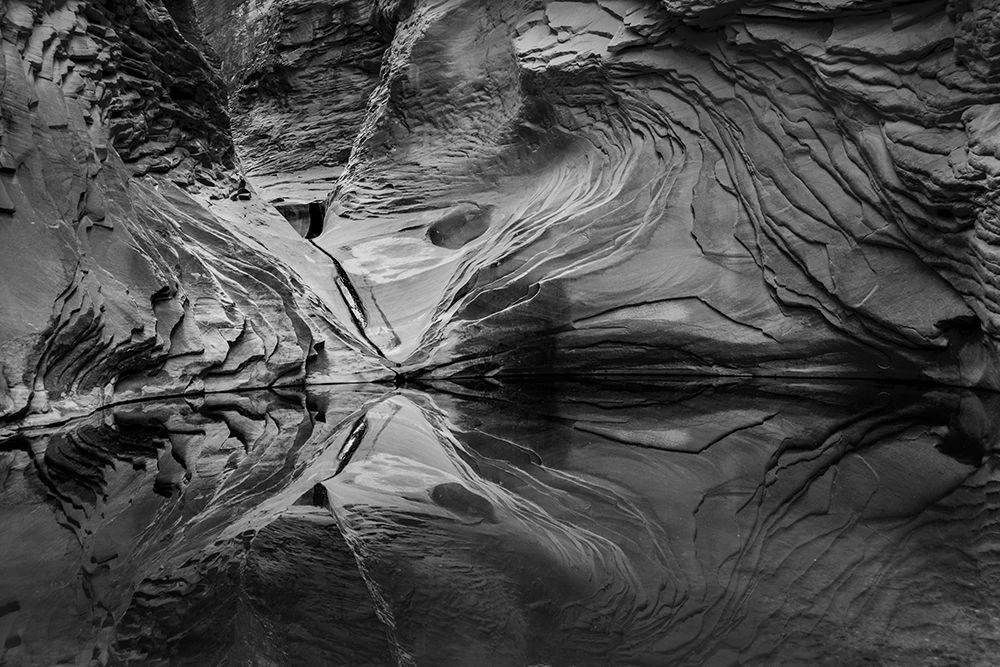 Abstract black and white reflection in North Canyon-Grand Canyon National Park-Arizona-USA art print by Howie Garber for $57.95 CAD