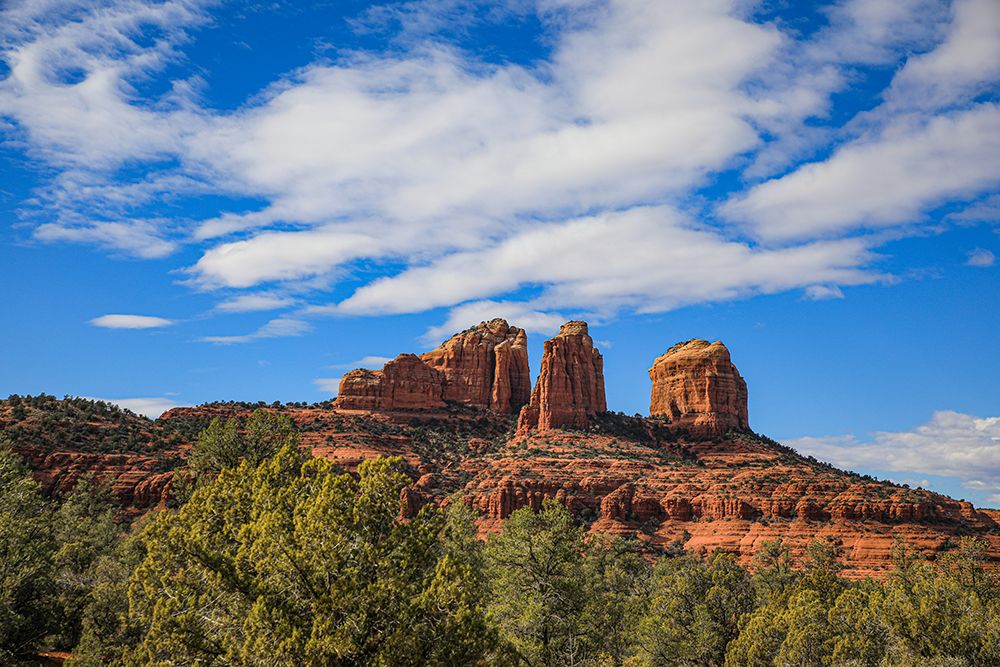 Sedona- Arizona- USA. Cathedral Rock- red rock formations art print by Jolly Sienda for $57.95 CAD
