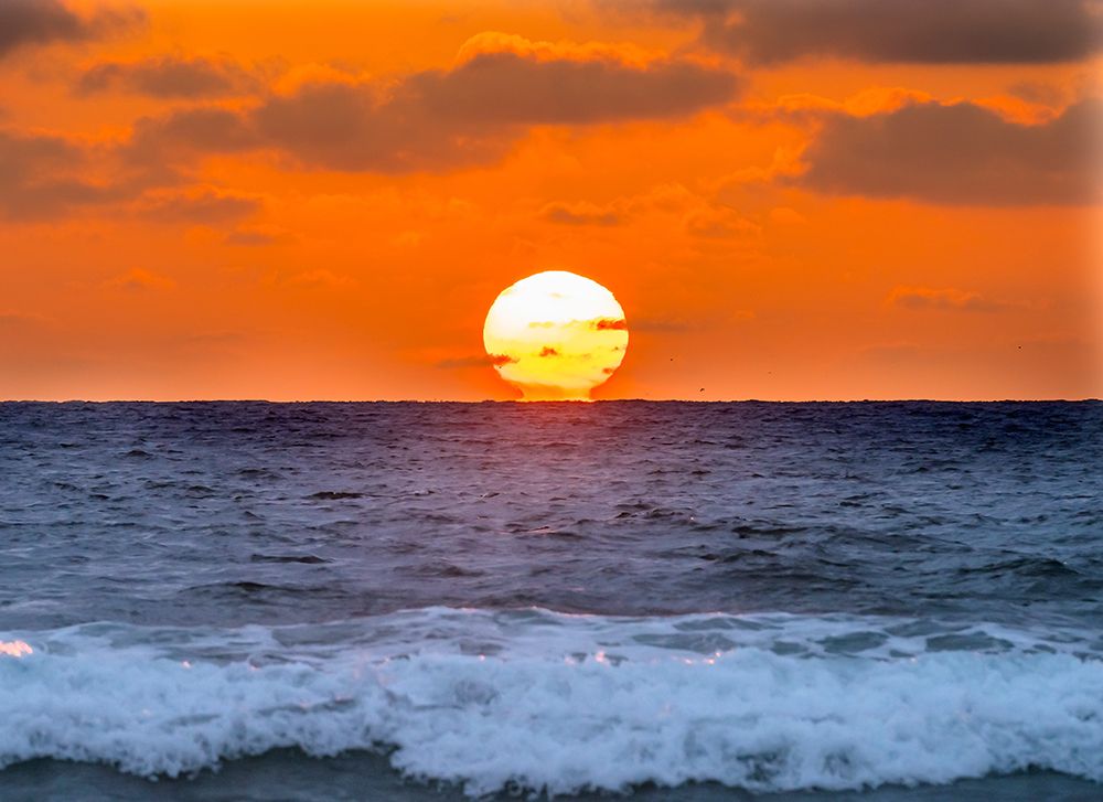 Sunset Waves Sun Horizon La Jolla Shores Beach San Diego California art print by William Perry for $57.95 CAD