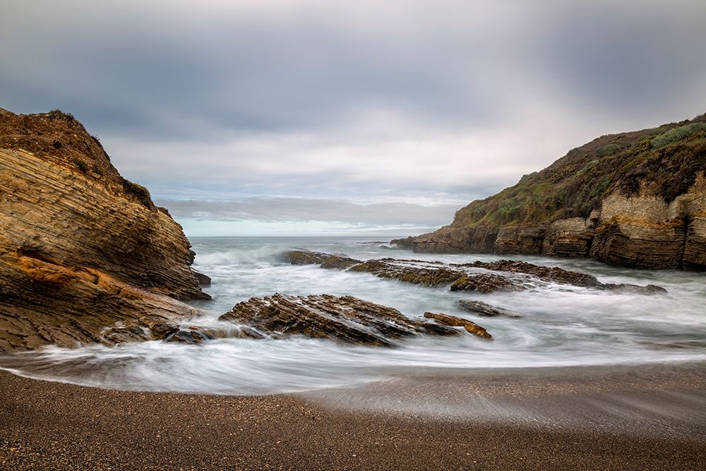 USA, California, Central Coast, Los Osos. Montana de Oro State Park, Ocean flows around small cove art print by Ann Collins for $57.95 CAD