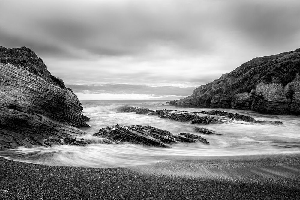 USA, California, Central Coast, Los Osos. Montana de Oro State Park, Ocean flows around small cove art print by Ann Collins for $57.95 CAD
