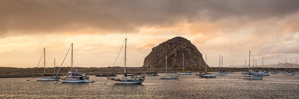 USA, California, Central Coast, Morro Bay. Panoramic view of colorful storm clouds over the harbor art print by Ann Collins for $57.95 CAD