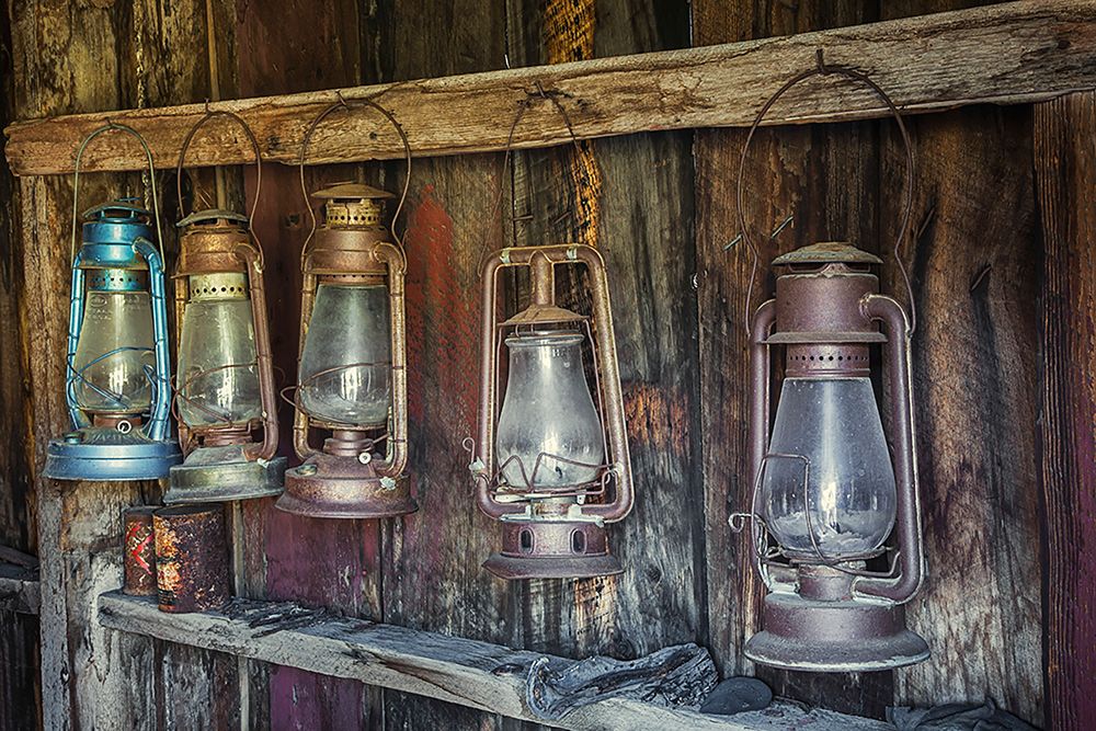 Antique lanterns-Bodie State Historic Park viewed through window-California art print by Adam Jones for $57.95 CAD