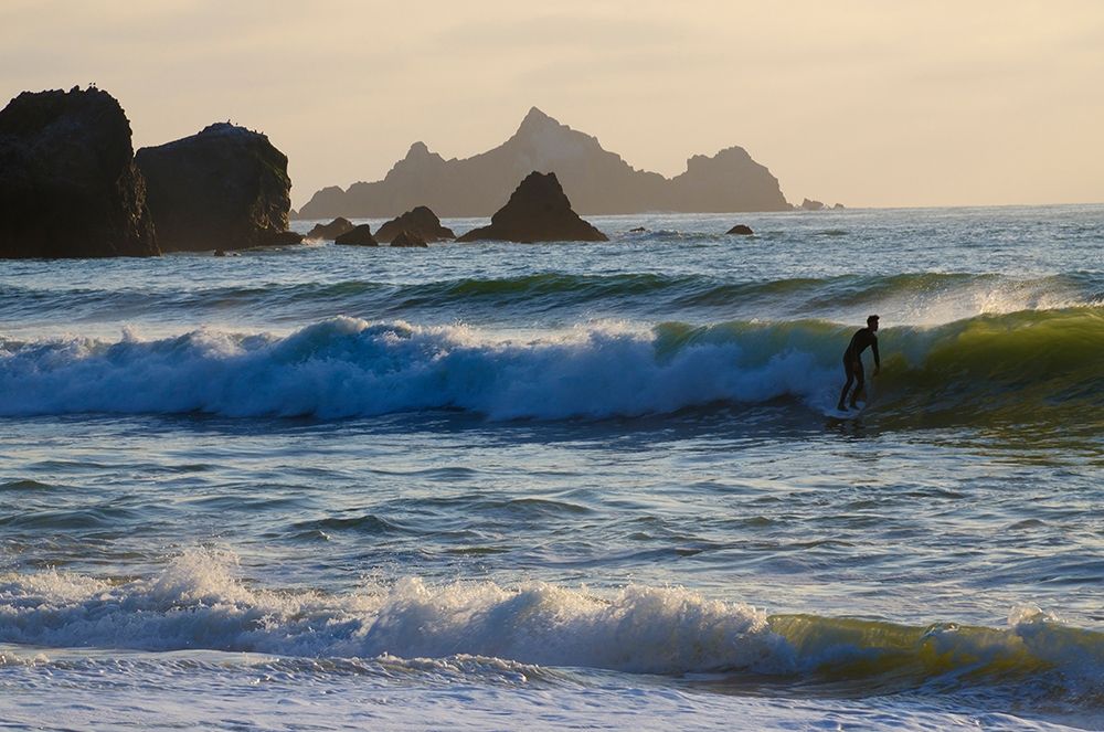 Surfing Rockaway Beach-Pacifica-California-USA art print by Anna Miller for $57.95 CAD