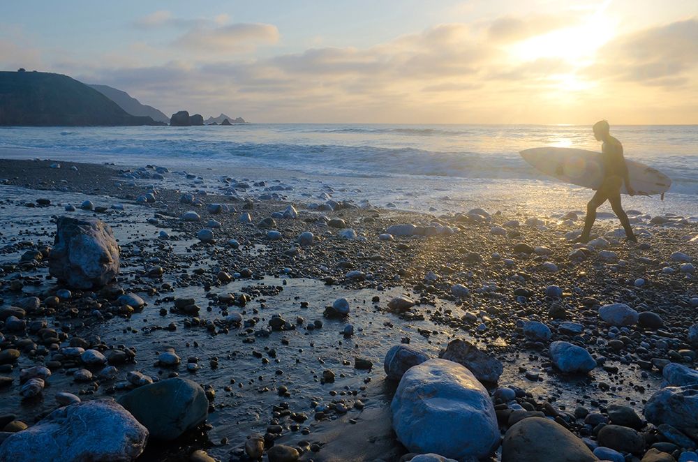 Surfing Rockaway Beach-Pacifica-California-USA art print by Anna Miller for $57.95 CAD