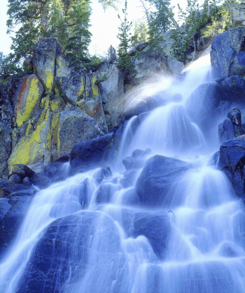 CA, Sierra Nevada Waterfall cascades over rocks art print by Christopher Talbot Frank for $57.95 CAD