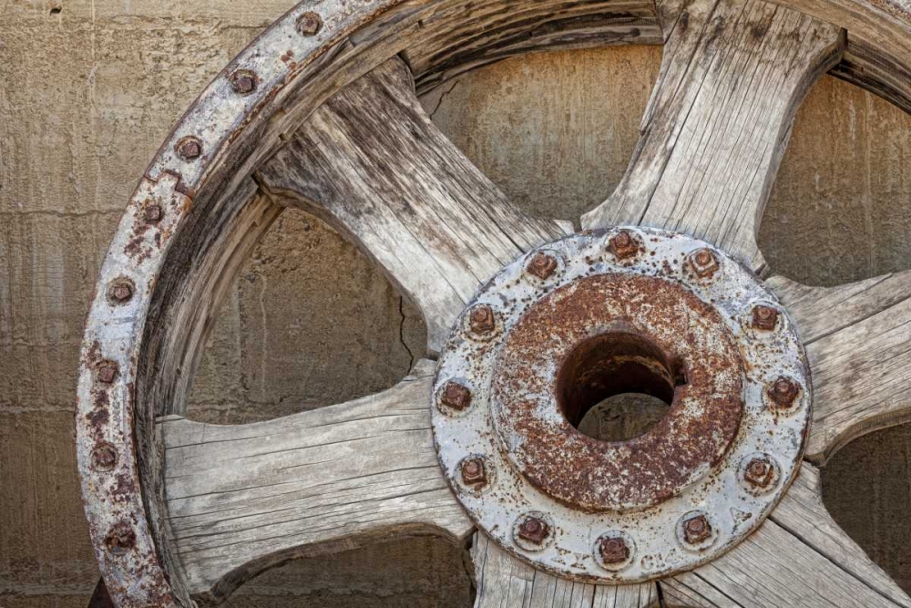 California, Randsburg Old wooden and metal wheel art print by Don Paulson for $57.95 CAD