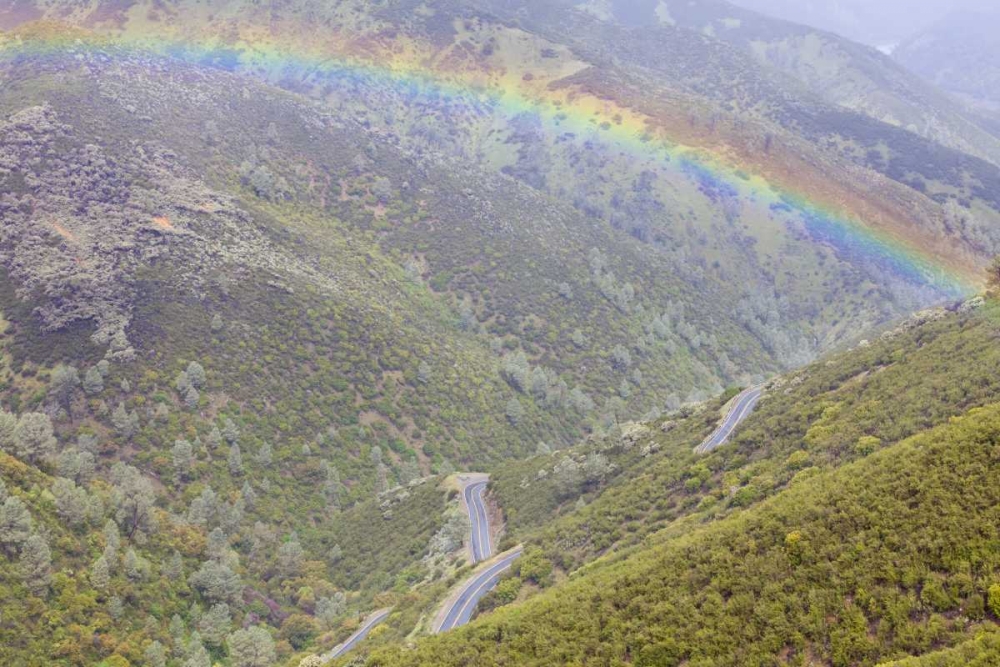 California, Hell Hollow Rainbow over Highway 49 art print by Don Paulson for $57.95 CAD