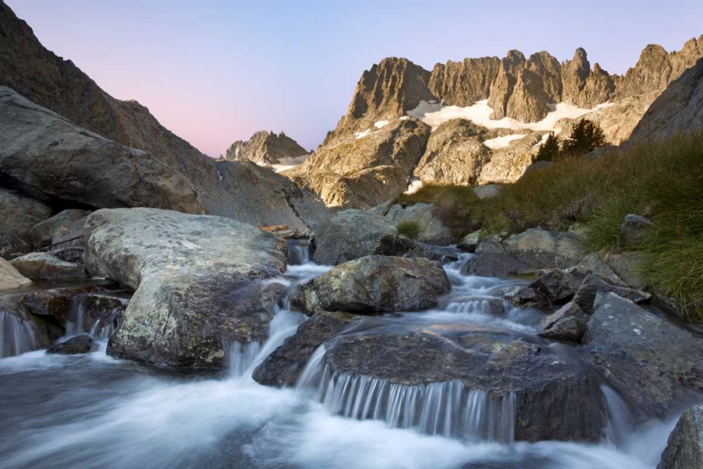 CA, Inyo NF The Minarets and rapids in a stream art print by Don Paulson for $57.95 CAD