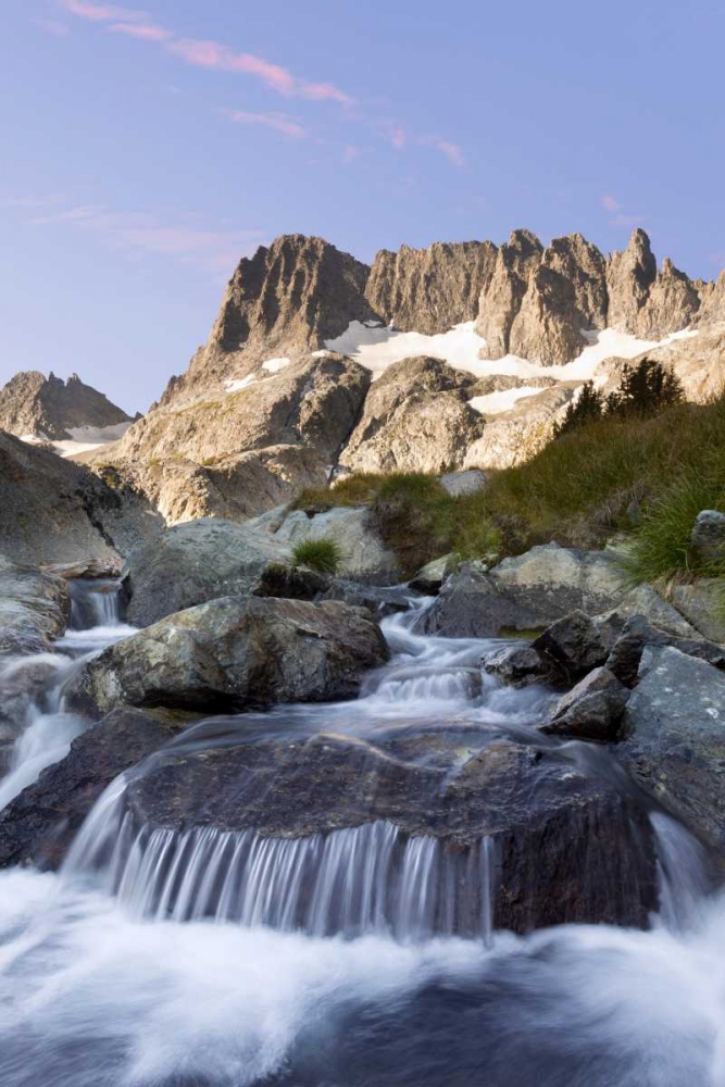 CA, Inyo NF The Minarets and rapids in a stream art print by Don Paulson for $57.95 CAD