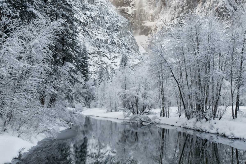 CA, Yosemite Winter landscape of Merced River art print by Marie Bush for $57.95 CAD