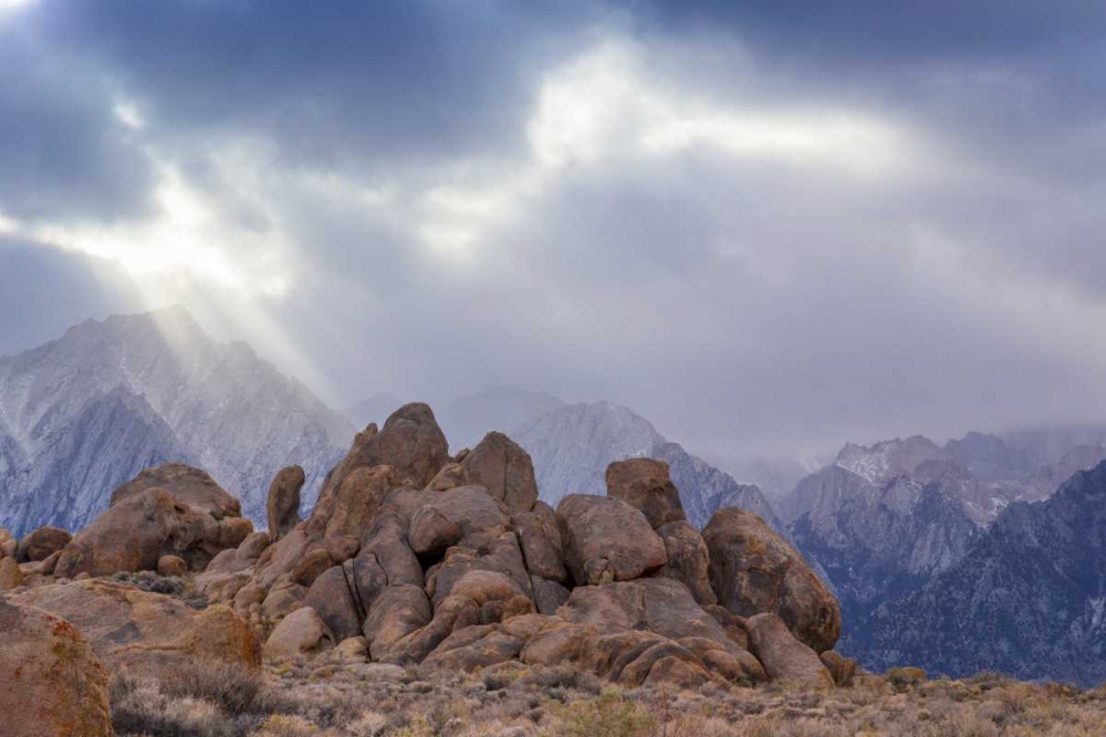 CA, Alabama Hills Clouds over Lone Pine Peak art print by Don Paulson for $57.95 CAD