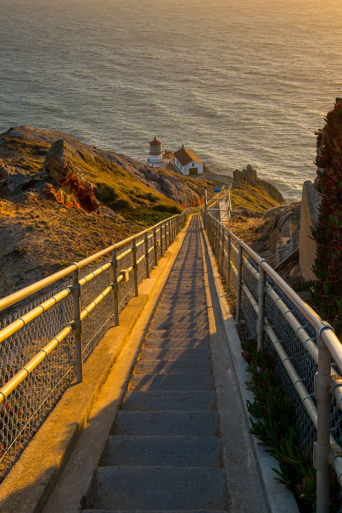 Usa-California Hundreds of stairs lead down to Point Reyes Lighthouse art print by Betty Sederquist for $57.95 CAD