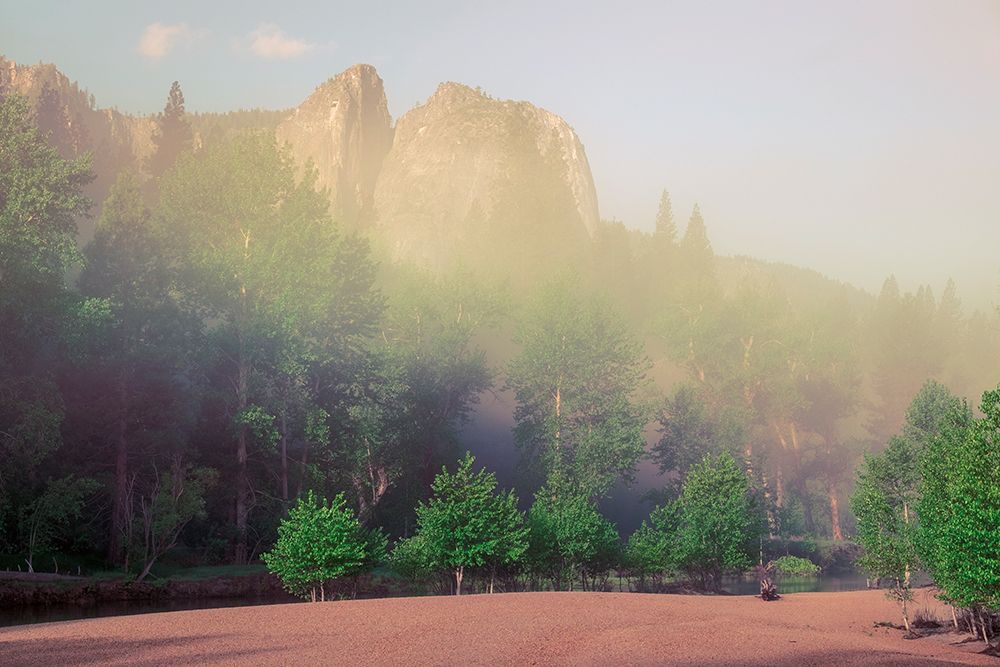 USA-Yosemite National Park-Swinging Bridge area art print by George and Marilu Theodore for $57.95 CAD