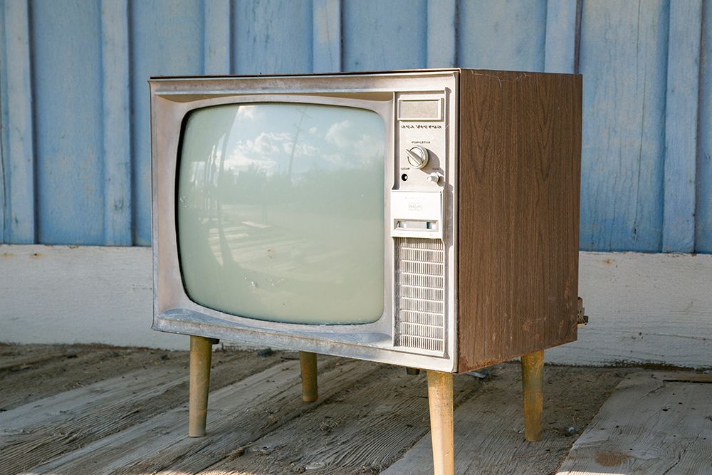 Keeler-California-USA. Old tv on porch art print by Julien McRoberts for $57.95 CAD