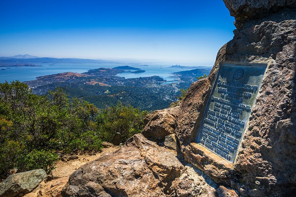 Mount Tam summit plaque and San Francisco Bay, Mount Tamalpais State Park, California, USA art print by Russ Bishop for $57.95 CAD