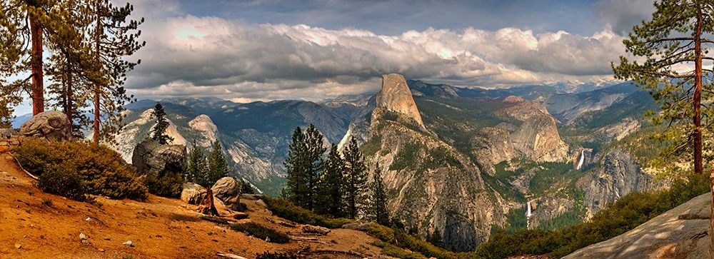 Panoramic view across Yosemite National Park to half dome in California art print by Steve Mohlenkamp for $57.95 CAD