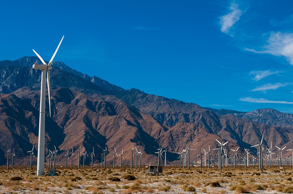 A wind farm in the San Gorgonio Pass near Palm Springs-California-USA art print by Sergio Pitamitz for $57.95 CAD