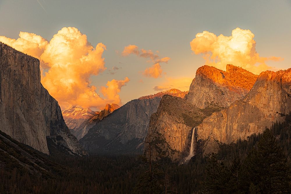 Iconic Tunnel View with Lenticular sunset clouds Yosemite valley art print by Tom Norring for $57.95 CAD