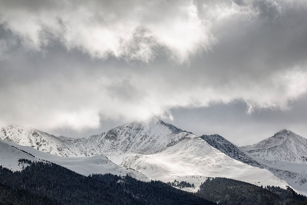 USA, Colorado, Summit County, Frisco. Sunlight breaks through clouds along the Tenmile Range. art print by Ann Collins for $57.95 CAD