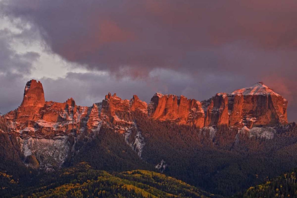 CO, Rocky Mts Chimney Rock and Courthouse Mt art print by Don Grall for $57.95 CAD