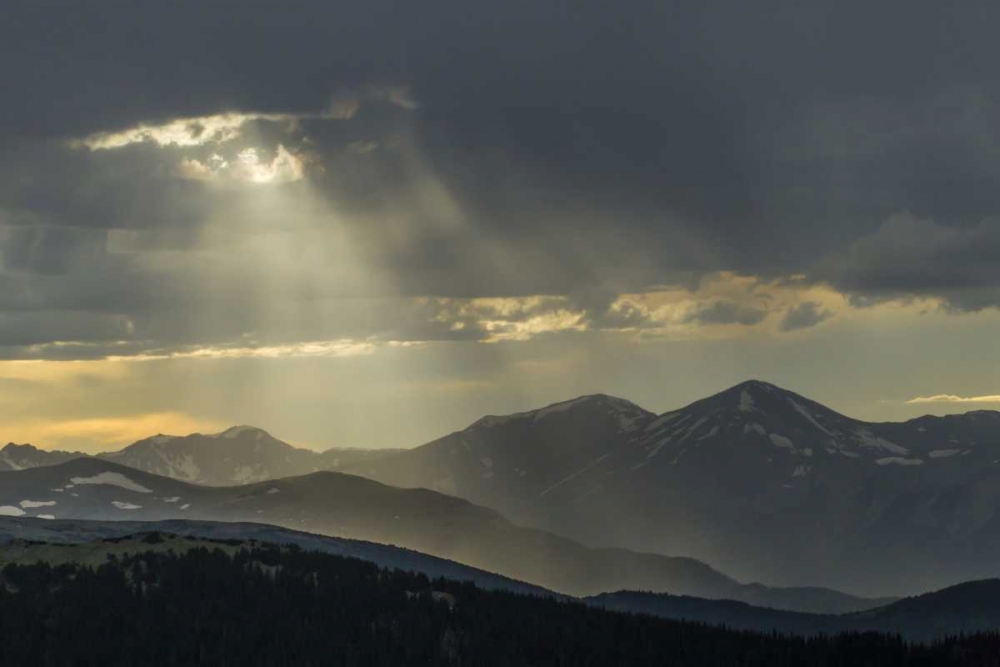 CO, Mt Evans Landscape of rain and God rays art print by Cathy and Gordon Illg for $57.95 CAD