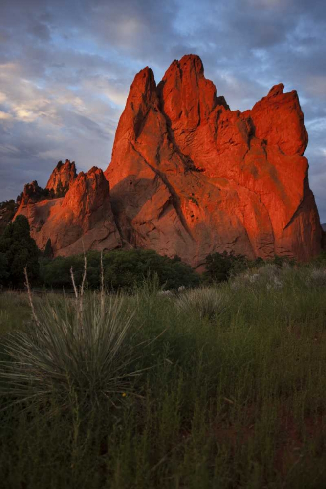 CO, Colorado Springs Sunrise on sandstone cliff art print by Don Grall for $57.95 CAD