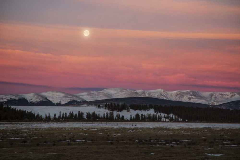 CO, Full moon and alpenglow above Mosquito Range art print by Don Grall for $57.95 CAD