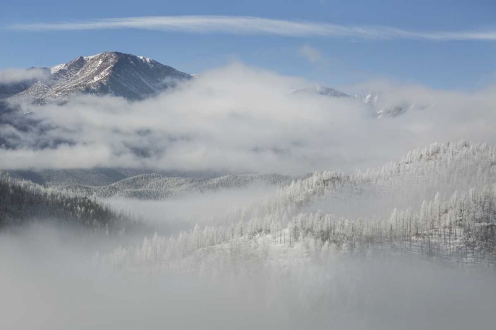 CO, Clouds fill the valleys below Pikes Peak art print by Don Grall for $57.95 CAD